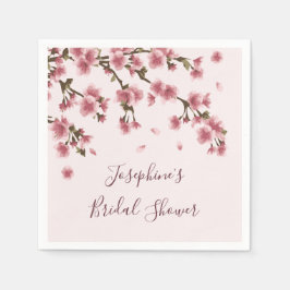 Pink Cherry Blossom Brautparty Serviette