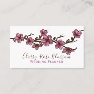 Pink Cherry Blossom Business Card Visitenkarte