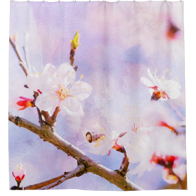 Pink Cherry Blossom Duschvorhang (Vorderseite)