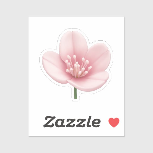 Pink Cherry Blossom Emoji Art Aufkleber (Blatt)
