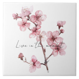 Pink Cherry Blossom Floral Fliese