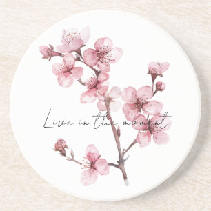 Pink Cherry Blossom Floral Getränkeuntersetzer