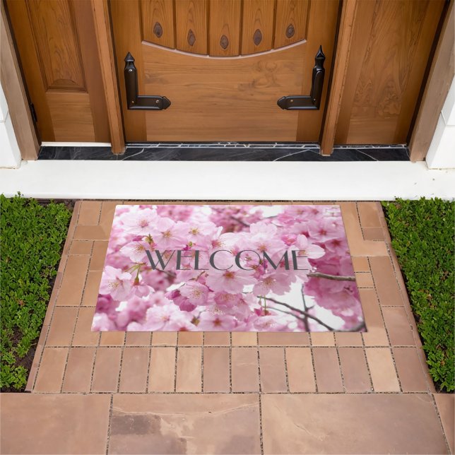Pink Cherry Blossom Floral Sakura Fußmatte (Außenbereich)