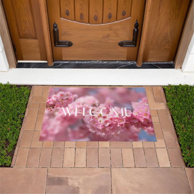 Pink Cherry Blossom Floral Sakura Fußmatte (Außenbereich)