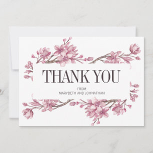 Pink Cherry Blossom Floral Vielen Dank für Ihre Ho Dankeskarte