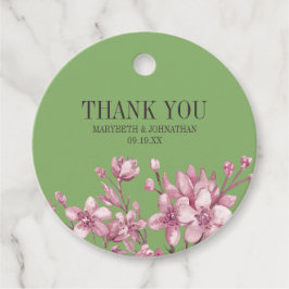 Pink Cherry Blossom Floral Wedding Vielen Dank Geschenkanhänger