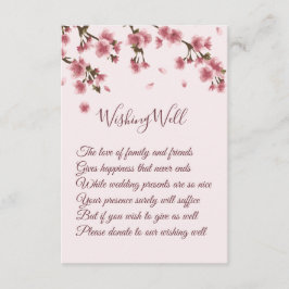Pink Cherry Blossom Hochzeit wünscht Brunnen Karte