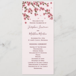 Pink Cherry Blossom Hochzeit Zeremonie Programm