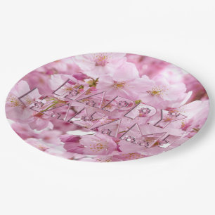 Pink Cherry Blossom Japanisches Festival Happy Han Pappteller