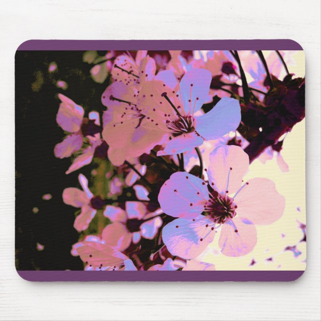 Pink Cherry Blossom Mousepad (Vorne)