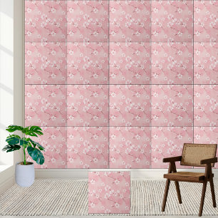 Pink Cherry Blossom Muster Keramik Tile Fliese