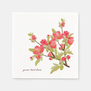 Pink Cherry Blossom Paper Napkin Set Serviette