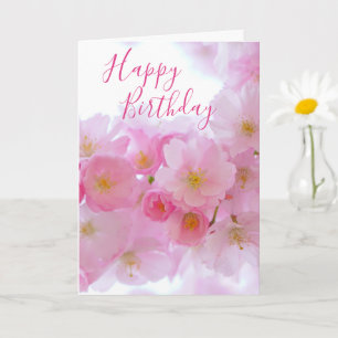 Pink Cherry Blossom   Personalisierter Geburtstag Karte
