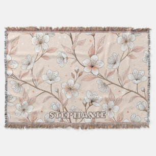 Pink Cherry Blossom Sakura Muster auf Pink (2) Decke