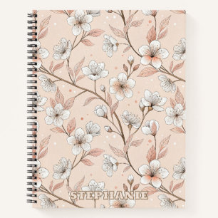 Pink Cherry Blossom Sakura Muster auf Pink (2) Notizbuch