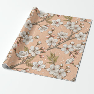 Pink Cherry Blossom Sakura Muster auf Pink (3) Geschenkpapier