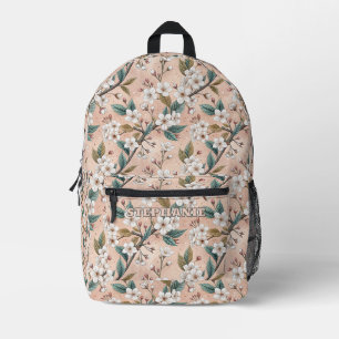 Pink Cherry Blossom Sakura Muster auf Pink (4) Bedruckter Rucksack