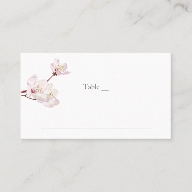 Pink Cherry Blossom Traditioneller japanischer Sak Platzkarte (Vorderseite)