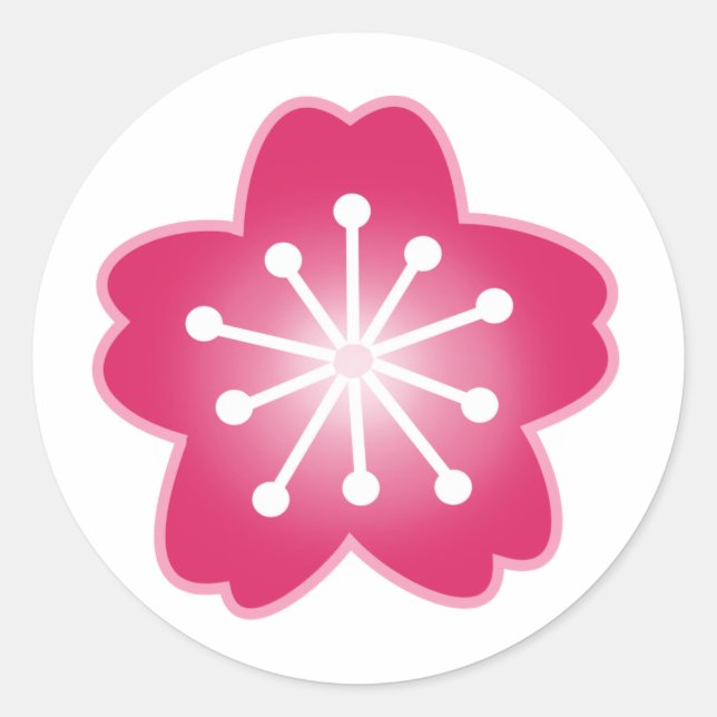 Pink Cherry Blossom Umschlag Aufkleber Stickers (Vorderseite)