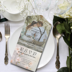 Pink Cherry Blossom Website für große Fotos All In One Einladung