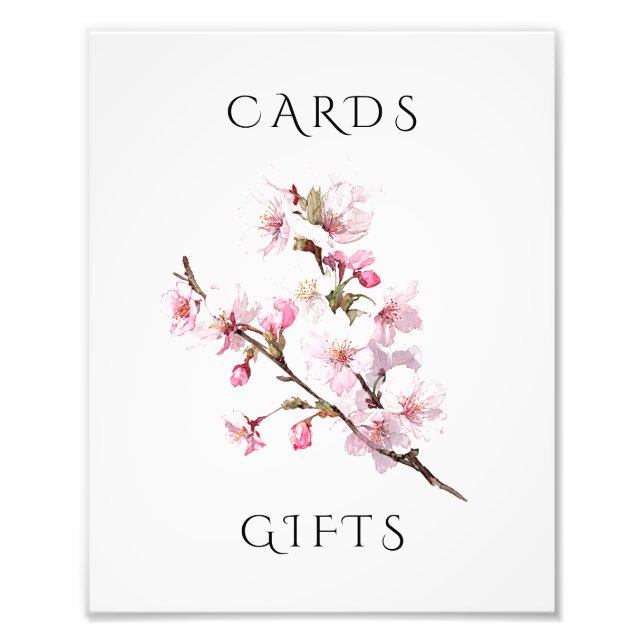 Pink Cherry Blossom Wedding Cards & Gifts Sign Fotodruck (Vorne)