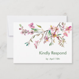 Pink Cherry Blossom Wedding RSVP