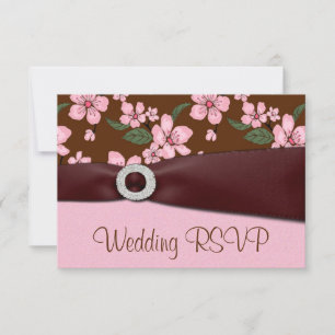 Pink Cherry Blossom Wedding RSVP Einladungskarten