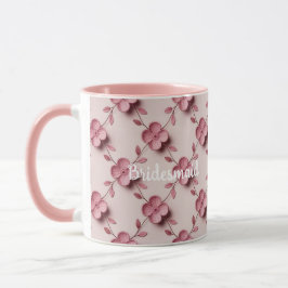 Pink Cherry Blossoms Bridesmaid Pink Combo Mug Tasse