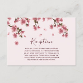 Pink Cherry Blossoms Hochzeit Begleitkarte