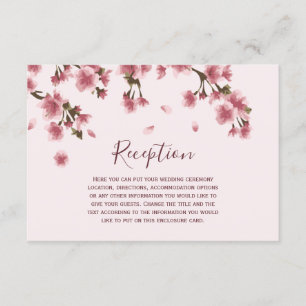 Pink Cherry Blossoms Hochzeit Begleitkarte