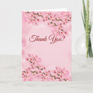 Pink Cherry Blossoms Vielen Dank Dankeskarte
