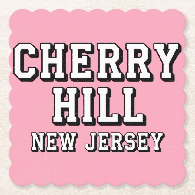 Pink Cherry Hill New Jersey Untersetzer Set (Vorderseite)