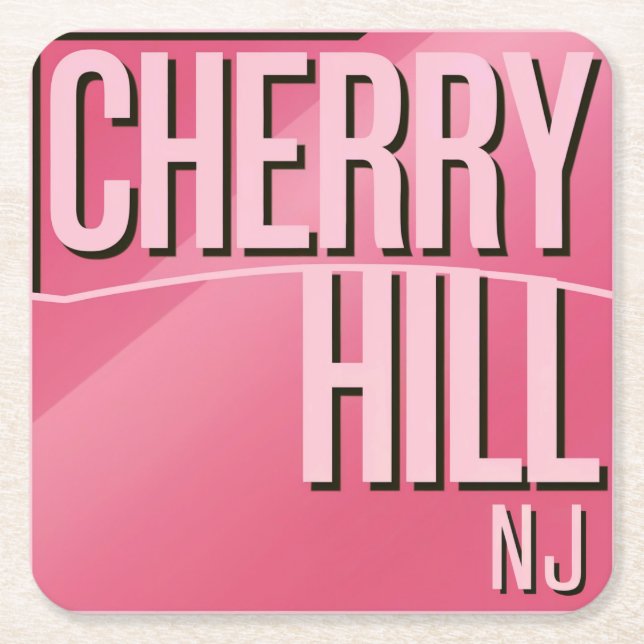 Pink Cherry Hill NJ Untersetzer (Vorderseite)