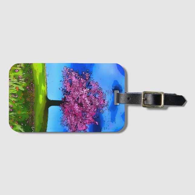 Pink Cherry Tree Gepäckanhänger (Vorderseite (Horizontal))
