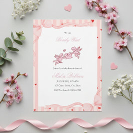 Pink Cherub Bearly Wait Baby Shower Invitation Einladung