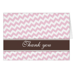 Pink Chevron Brown Stripe personnalisée Merci Cart