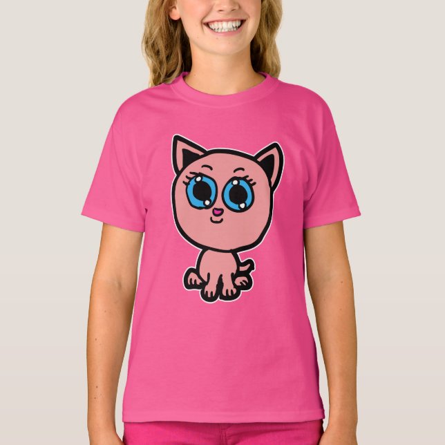 Pink Chibi Kitty T-Shirt (Vorderseite)