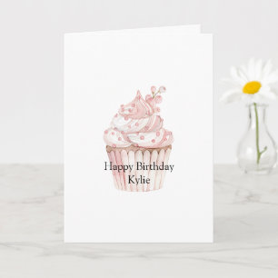 Pink Chic Cupcake Geburtstag Karte