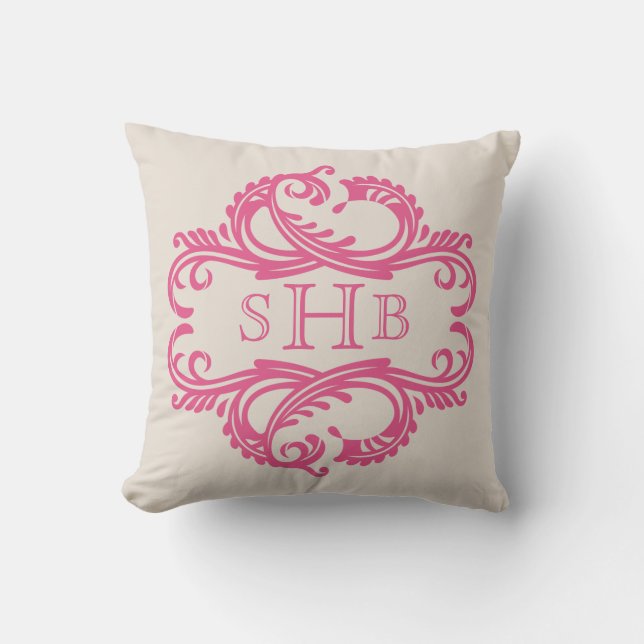 Pink Chic Damask Kissen (Vorderseite)