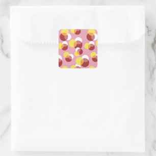Pink Chic Geometric Polka Dots Muster Quadratischer Aufkleber