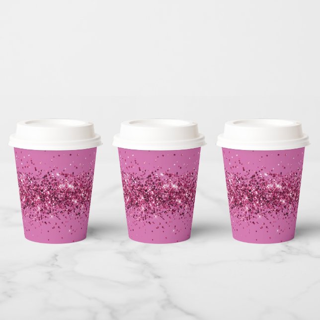 Pink Chic Glitzer Sparkle Pappbecher (Multi)