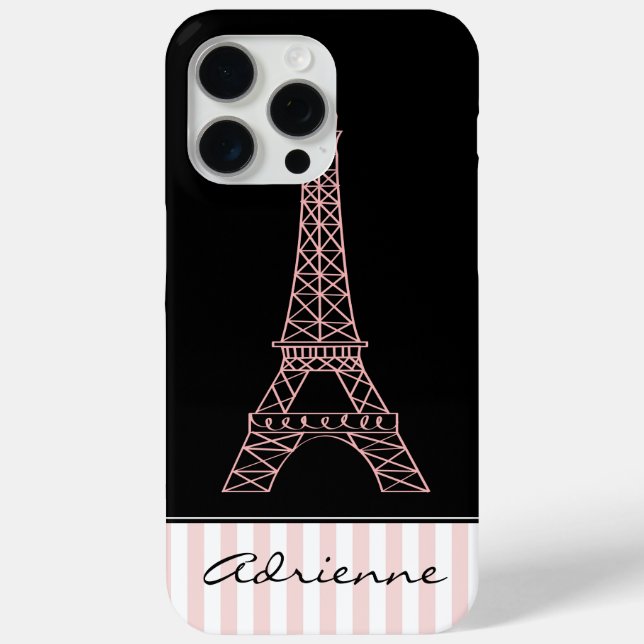 Pink Chic Paris Eiffel Tower Case-Mate iPhone Hülle (Rückseite)