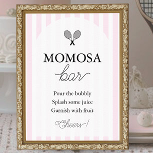 Pink Chic Tennis Baby Dusche Momosa Bar Zeichen Poster