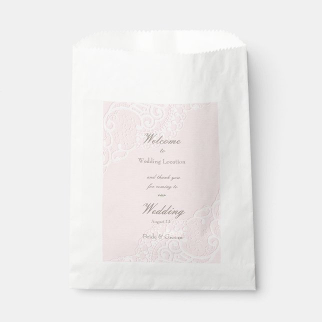 Pink Chic Vintag Elegante Hochzeit Geschenktütchen (Vorderseite)