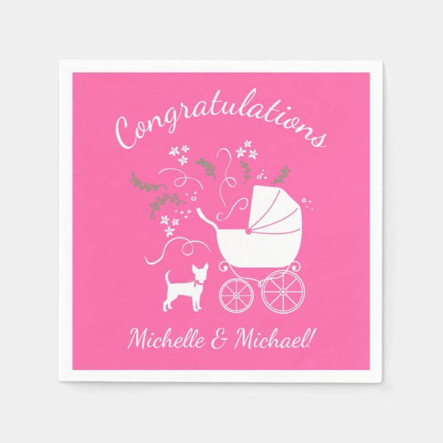 Pink Chihuahua Babydusche Serviette (Vorderseite)