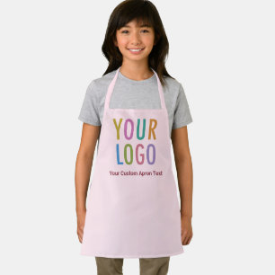 Pink-Child-Schürze mit Schullogo und benutzerdefin Schürze