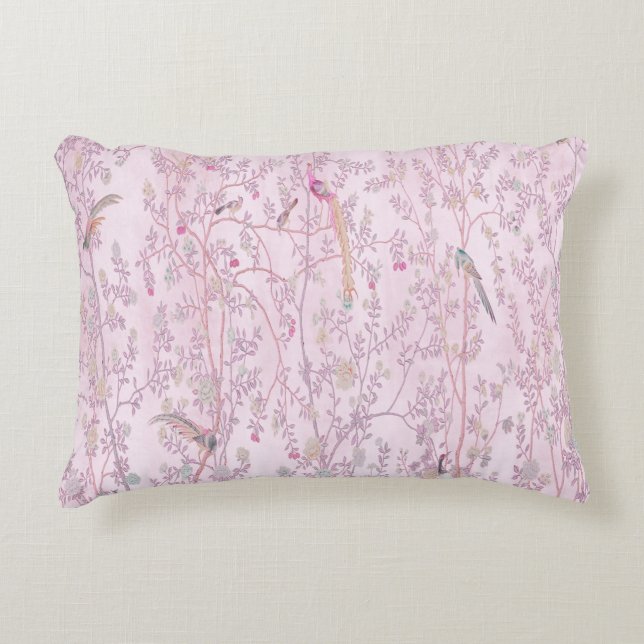 Pink Chinoiserie Akzent Kissen (Vorderseite)