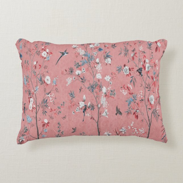 Pink Chinoiserie Akzent Kissen (Vorderseite)