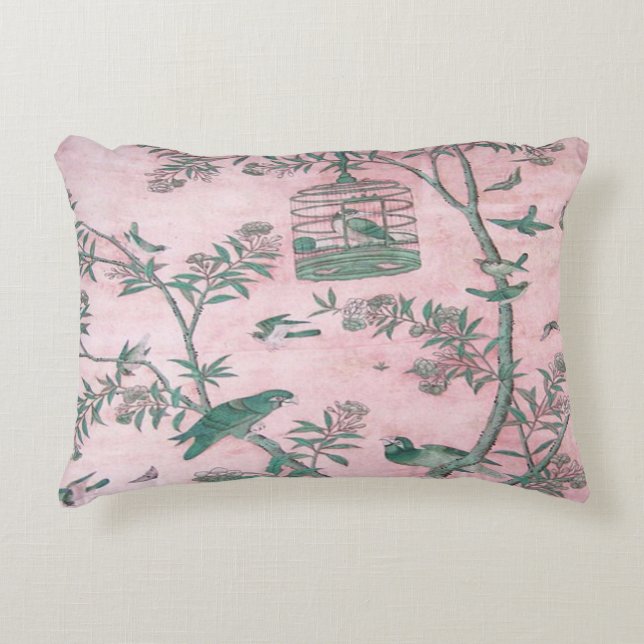 Pink Chinoiserie Akzent Kissen (Vorderseite)