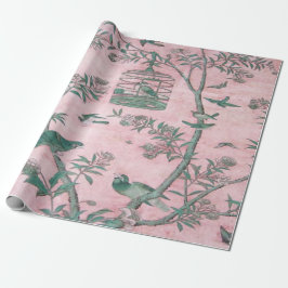 Pink Chinoiserie Bird Decouver Geschenkpapier